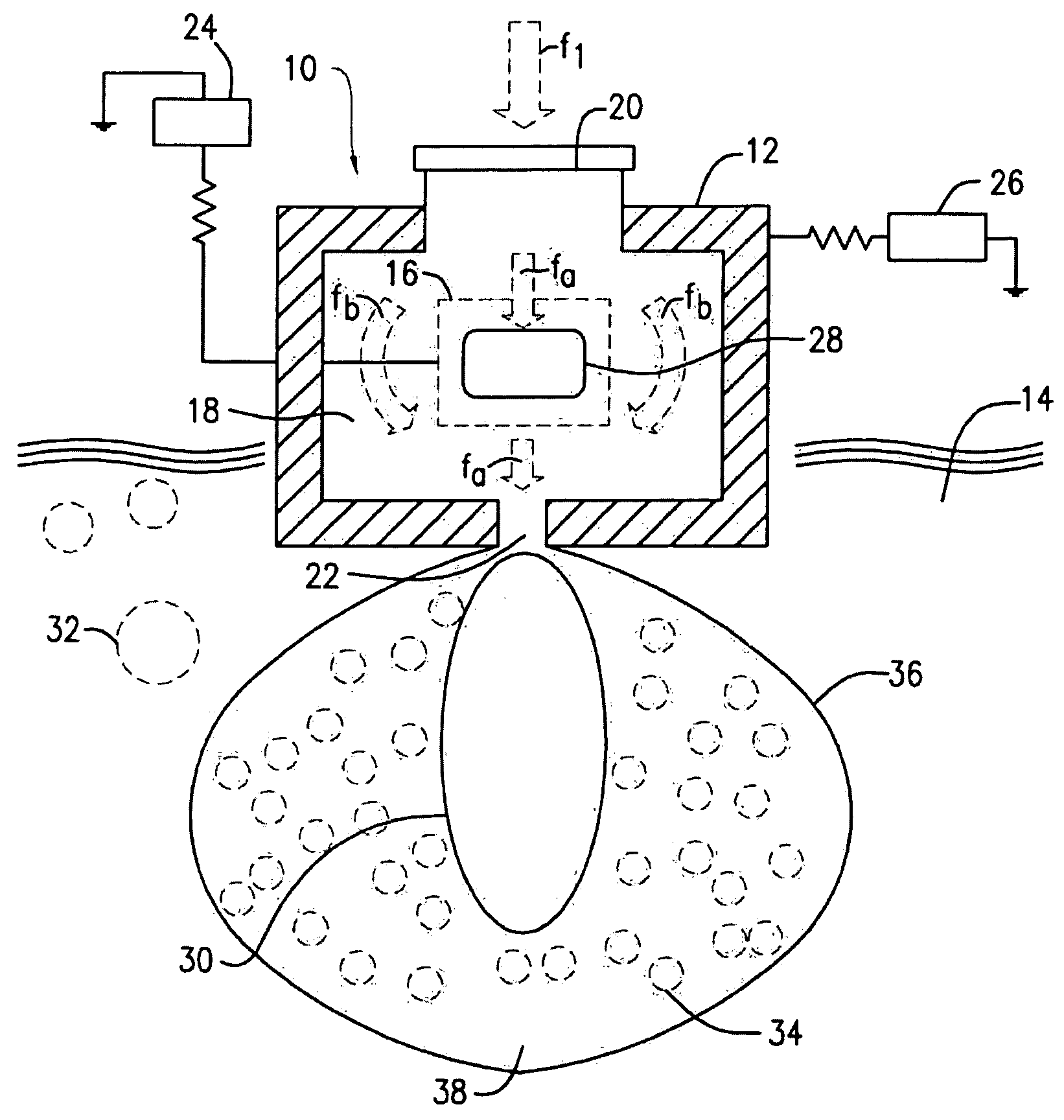 Direct injection of plasma activated species (PAS) and radiation into liquid solutions assisted with by a gas buffered housing