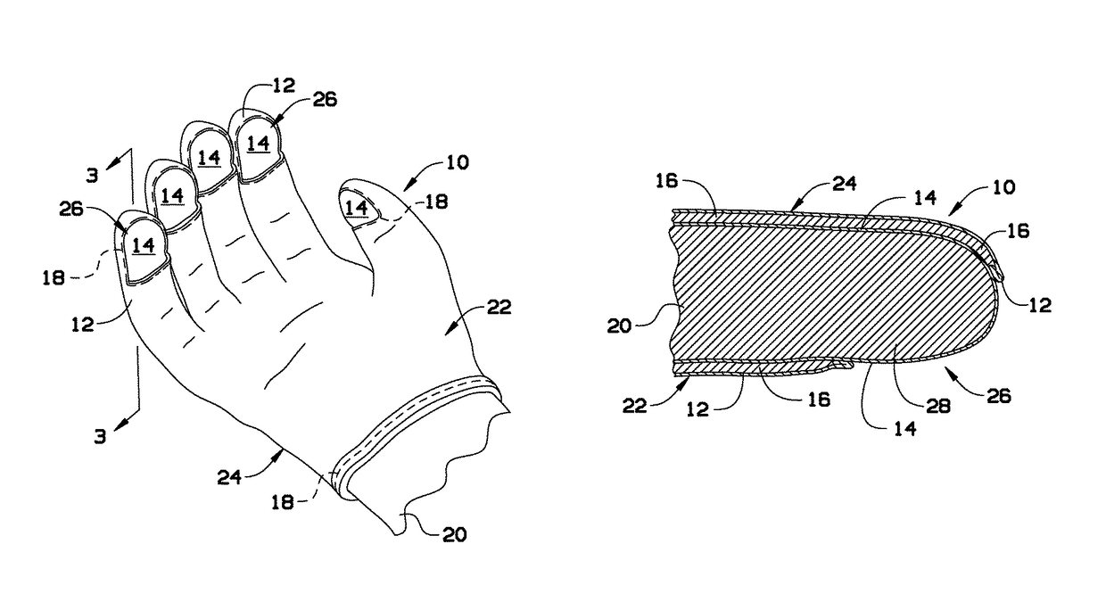 Glove providing grip and dexterity