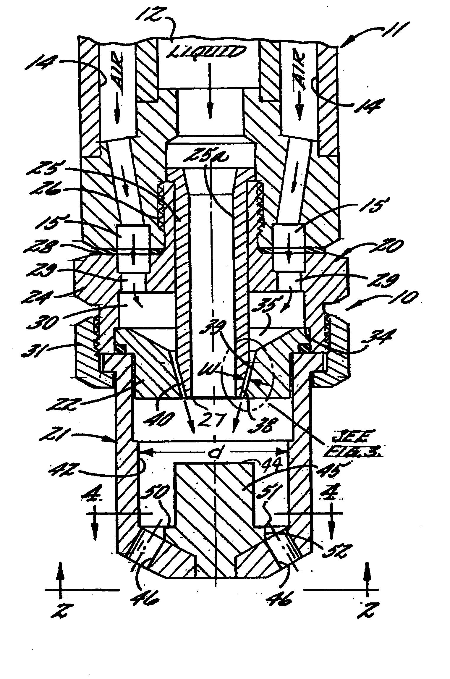 Internal mix air atomizing nozzle assembly