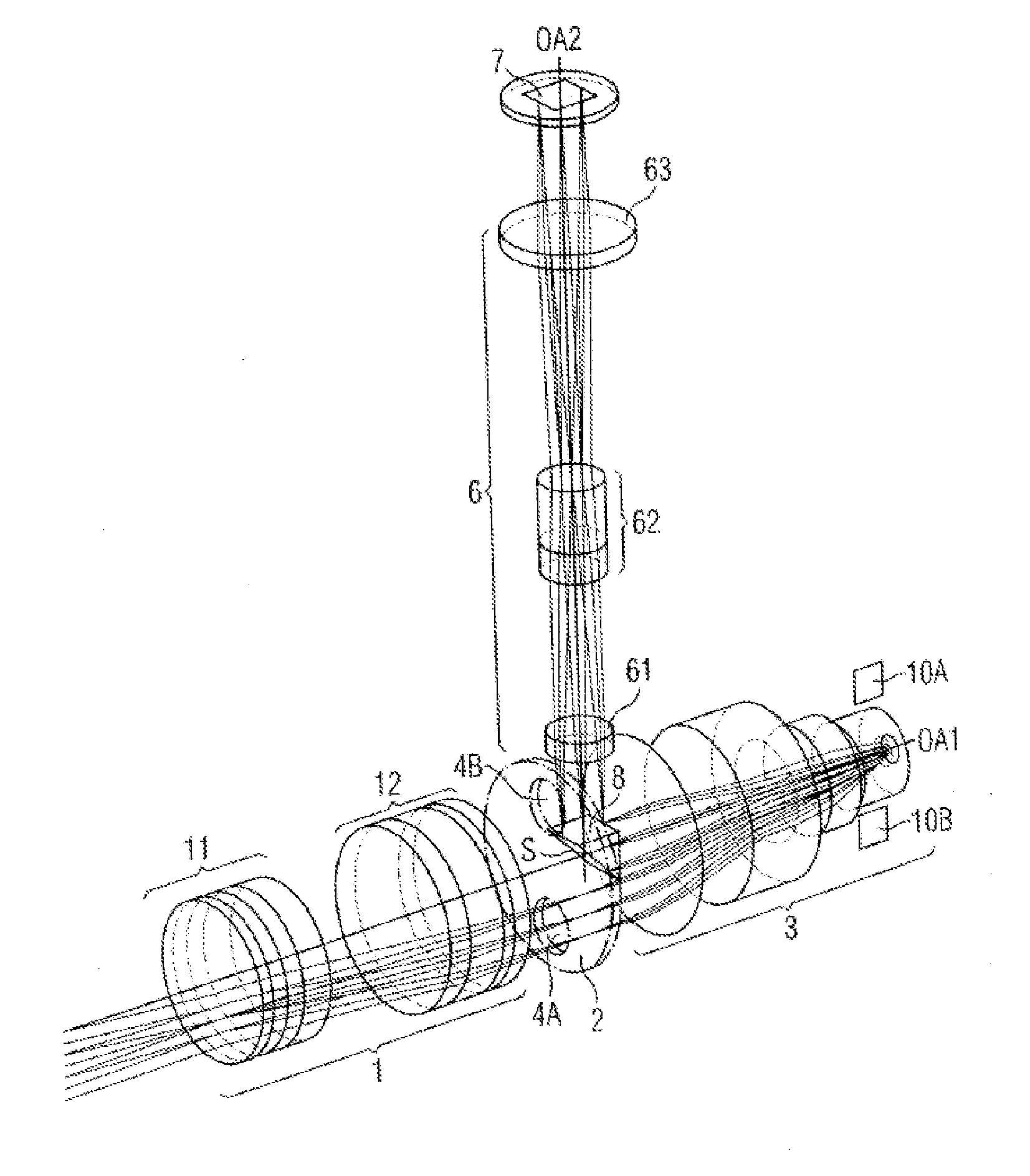 Optical observation instrument with at least two optical transmission channels that respectively have one partial ray path