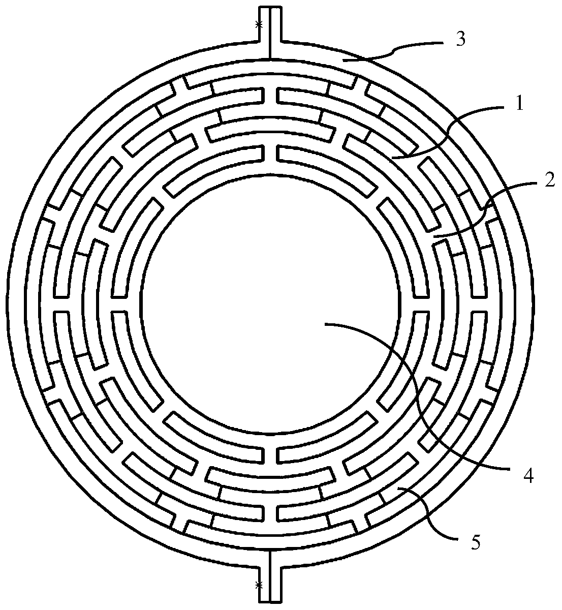 A piezoelectrically driven multi-ring gyroscope with fixed inner and outer rings and its preparation method