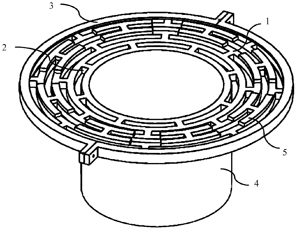 A piezoelectrically driven multi-ring gyroscope with fixed inner and outer rings and its preparation method