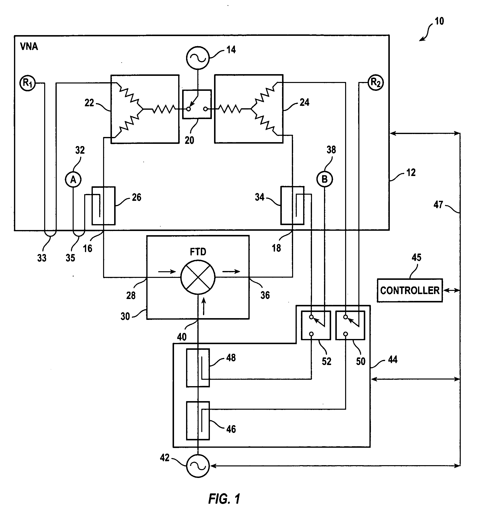 Method for measuring a three-port device using a two-port vector network analyzer