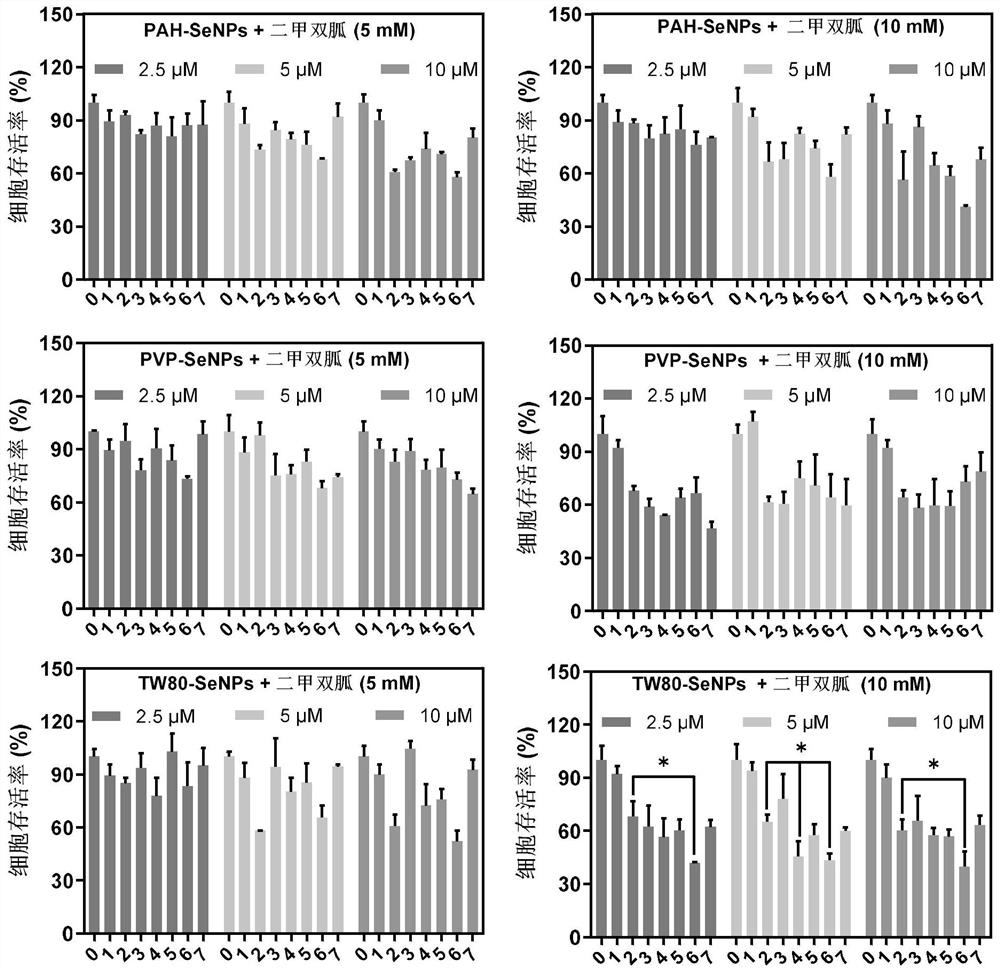 NK (Natural Killer) cell sensitizer prepared by combining functionalized nano-selenium with metformin and application of NK cell sensitizer