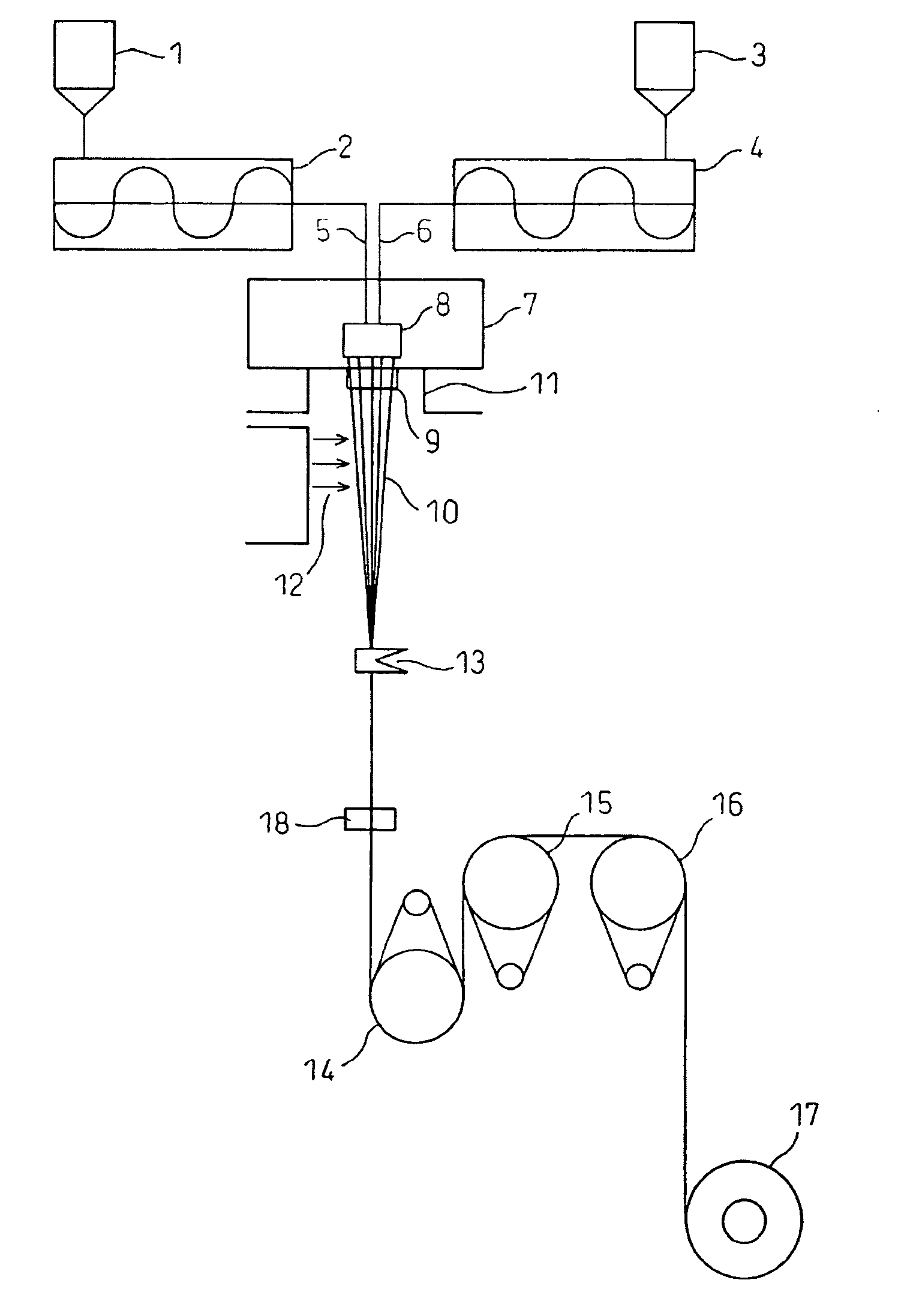 Highly Crimped Conjugated Fiber Cheese Package and Process for Its Production