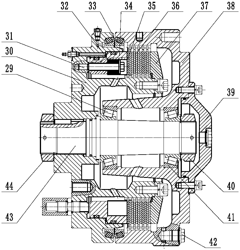 Hydraulic-mechanical combined baking system for articulated explosion-proof vehicle in coal mine