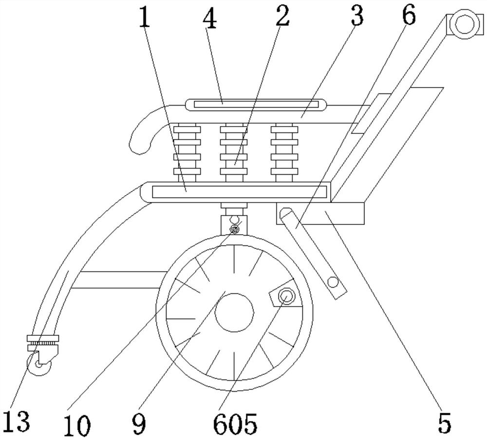 Neurosurgical wheelchair convenient to fix