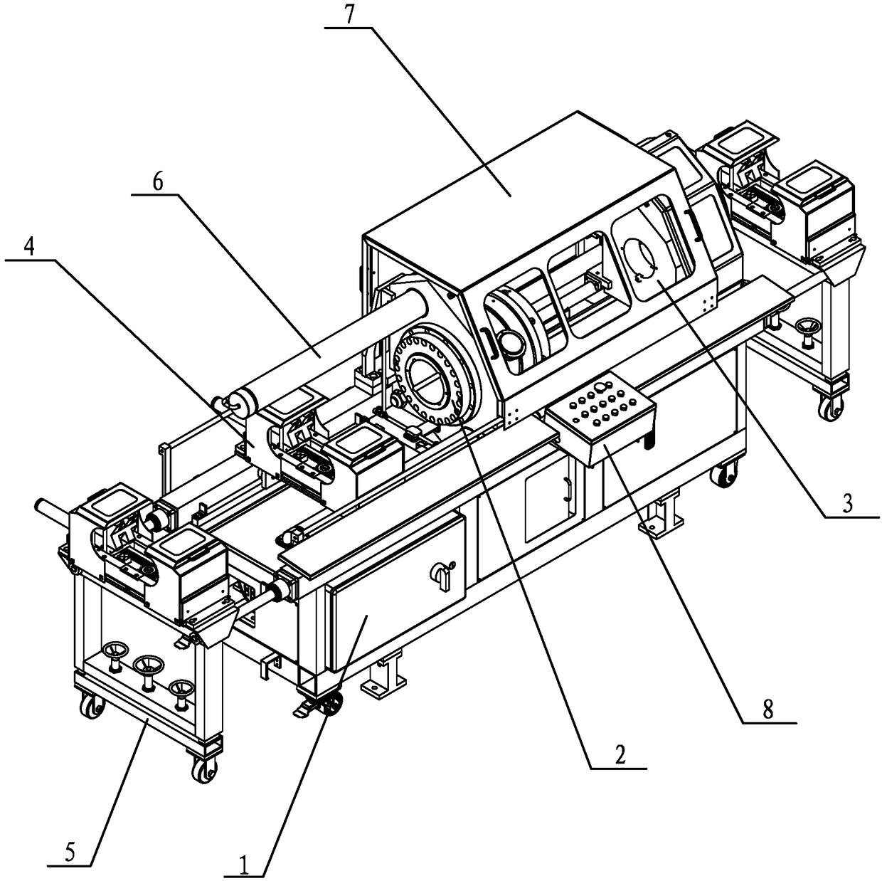 Threaded rod disassembling machine