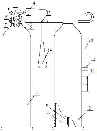 Portable constant-pressure fine water mist-gas dual-purpose fire extinguisher