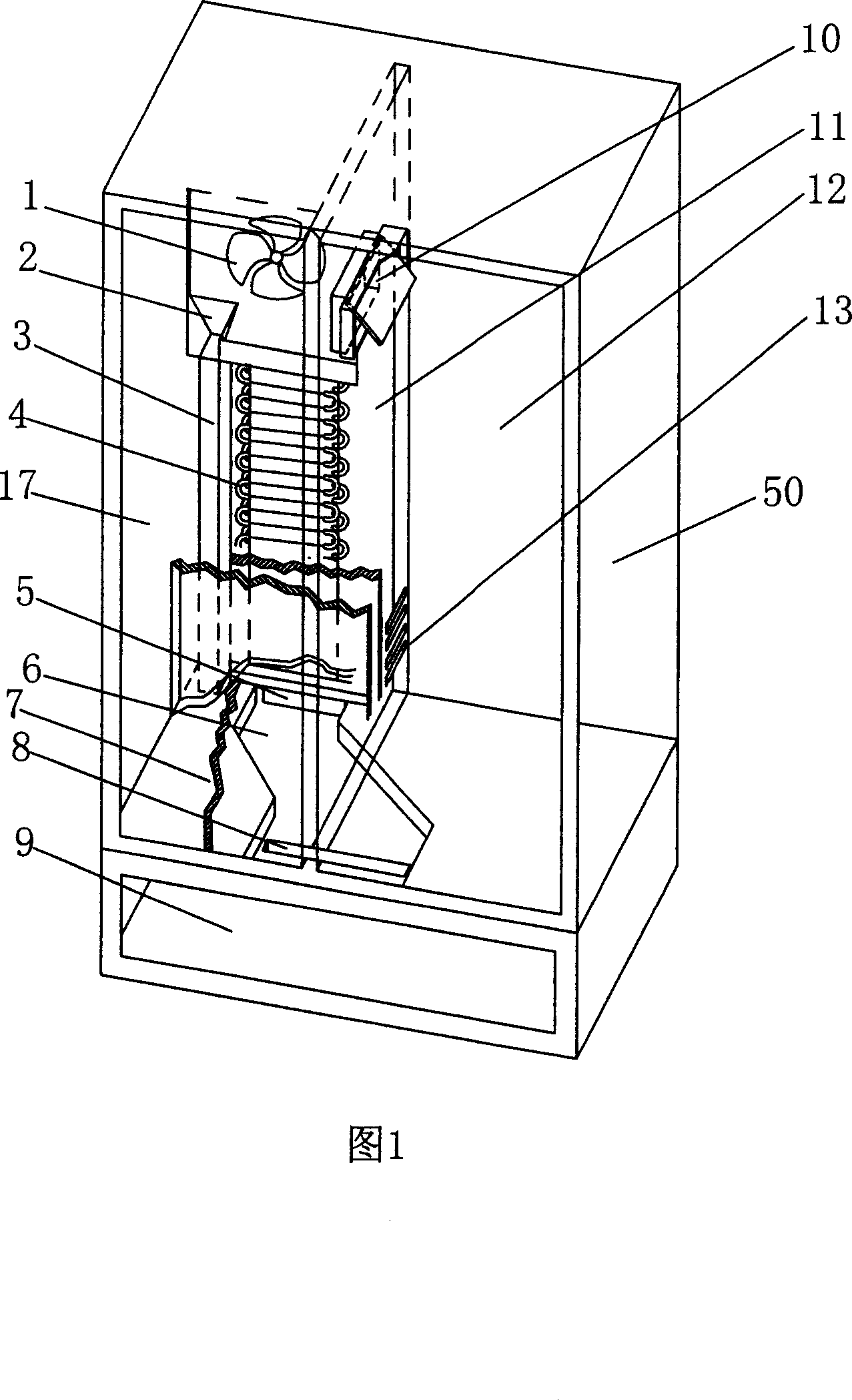 Three doors refrigerator of evaporator