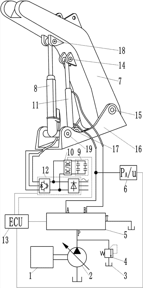 Hydro-electric hybrid energy saving system for lifting mechanism