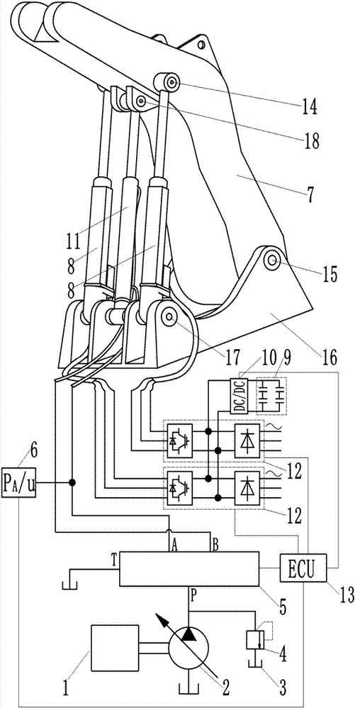 Hydro-electric hybrid energy saving system for lifting mechanism