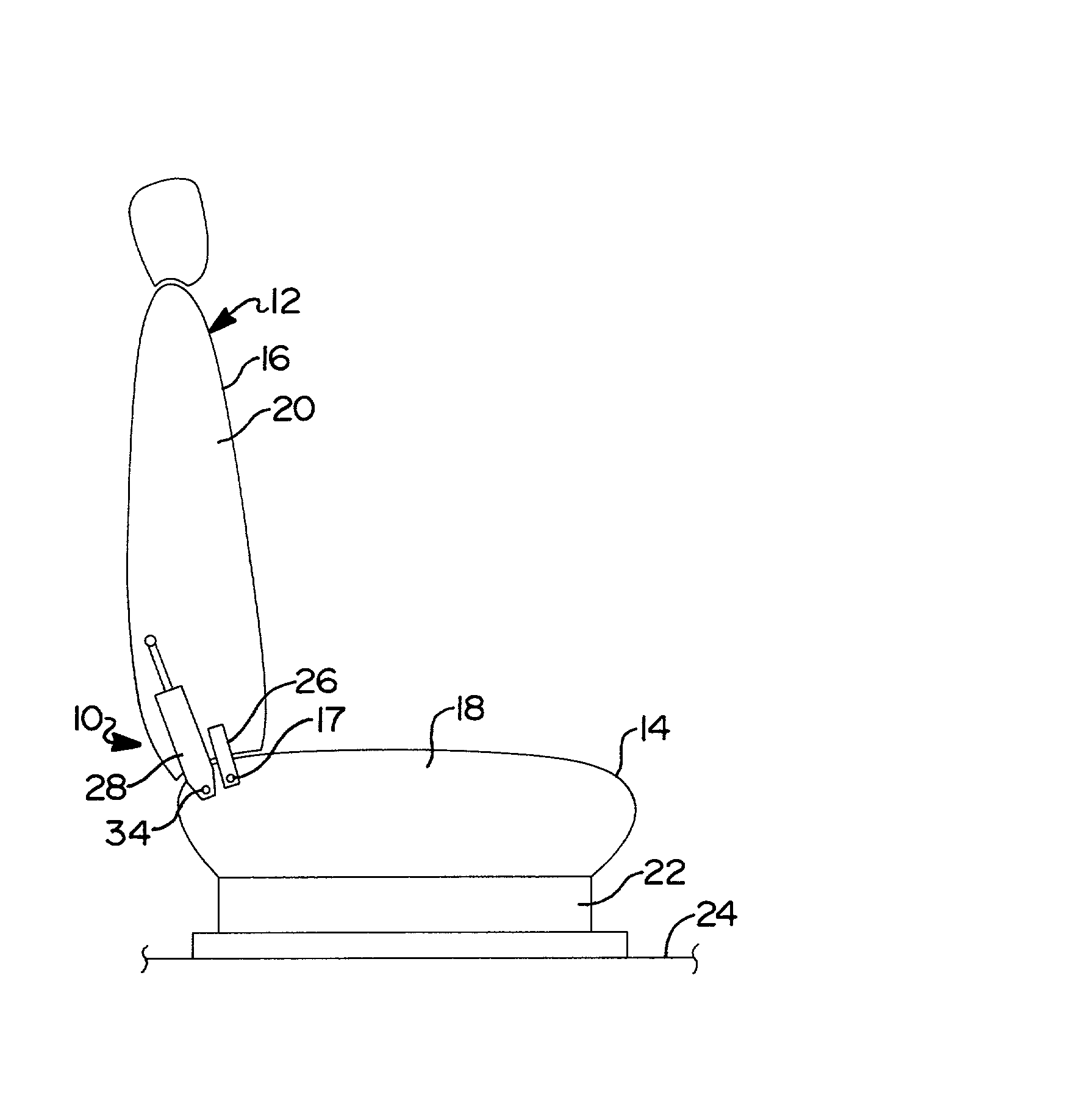 Programmable seat back damper assembly for seats