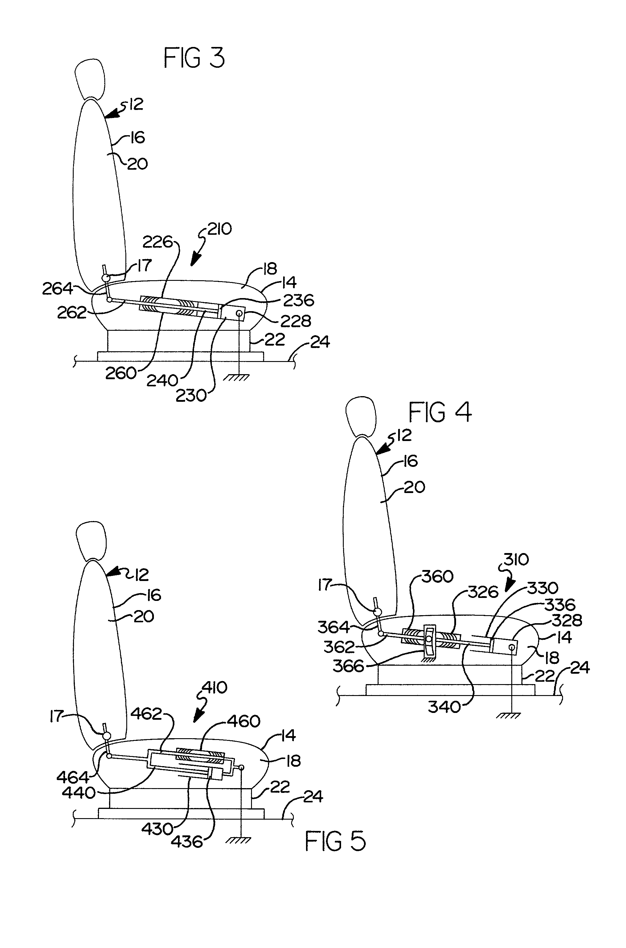 Programmable seat back damper assembly for seats