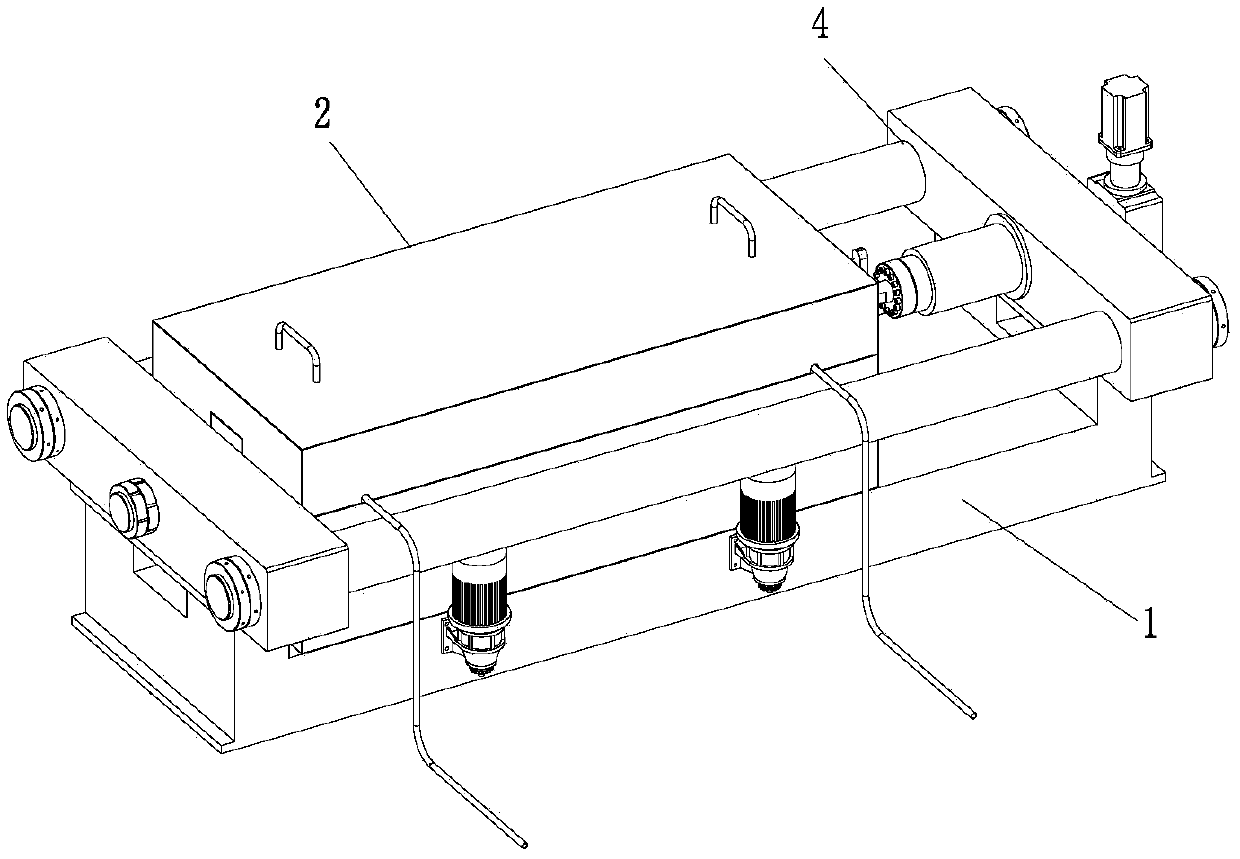 Concrete cracking overall process testing device based on true environment