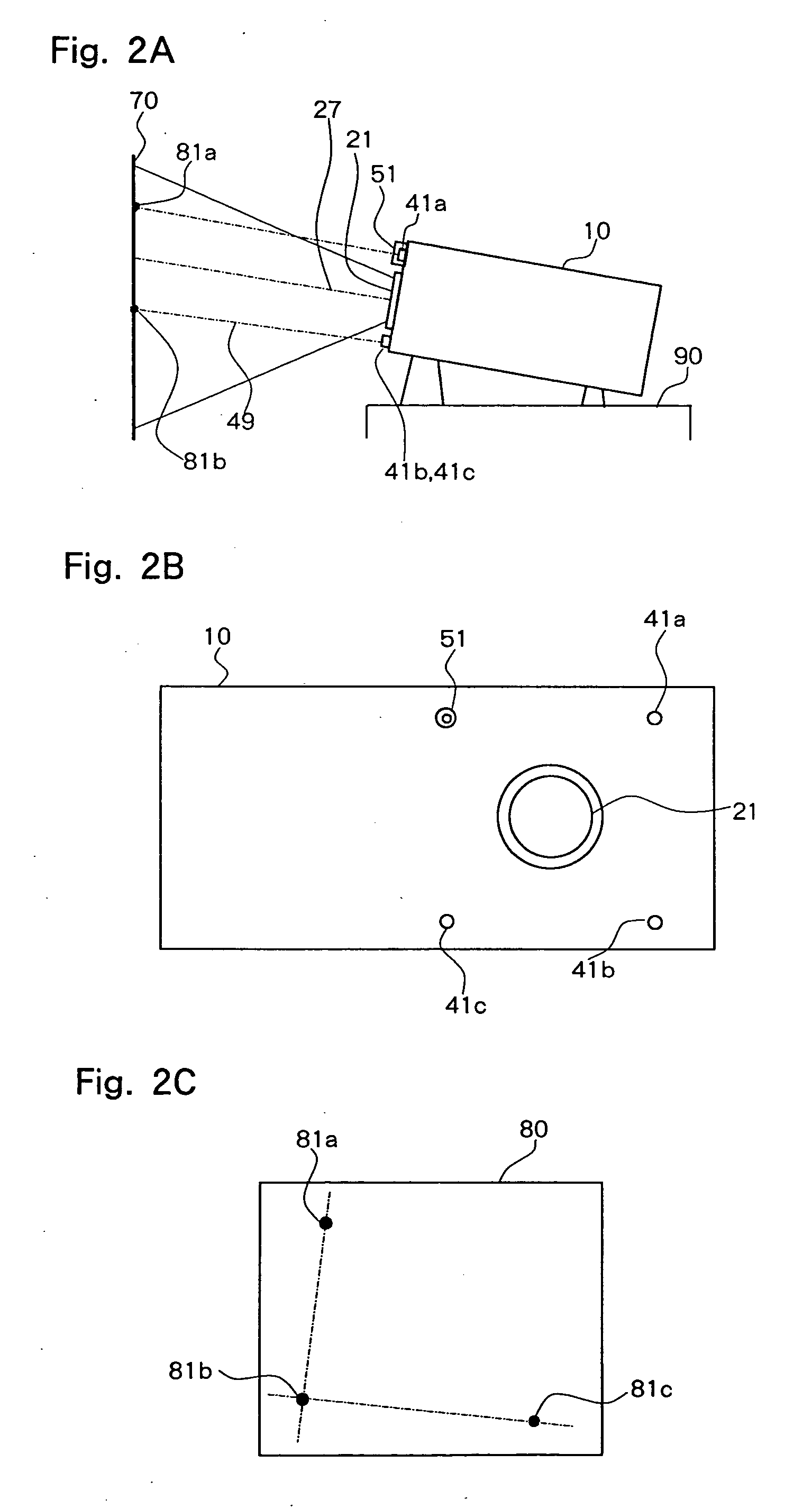 Projector with tilt angle measuring device