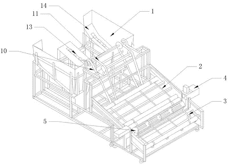 Full-automatic bamboo classifying, breaking and collecting equipment line