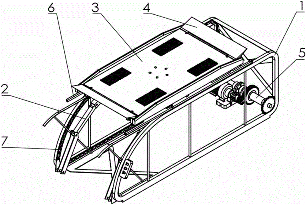 Double-layer barrier-free parking system based on vehicle frame mechanical arms and rotary vehicle plate