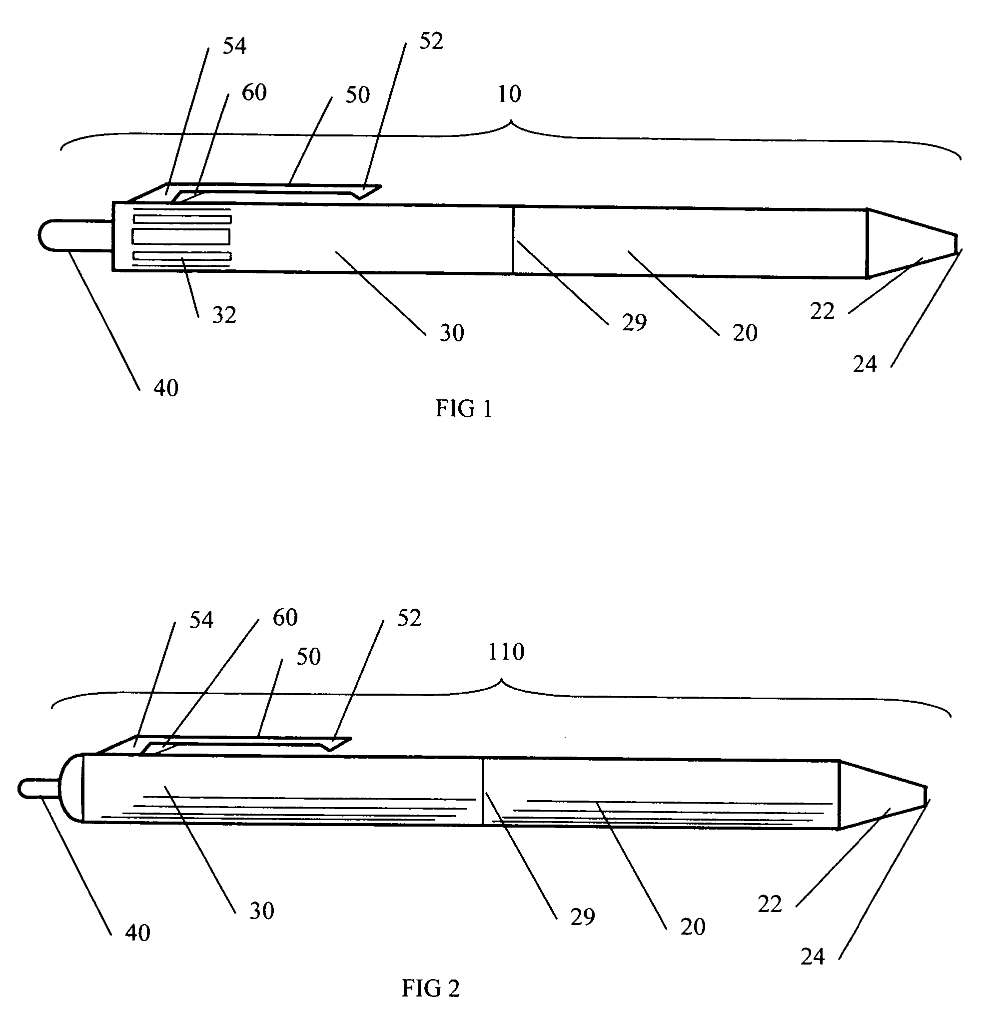 Letter opening stylus and writing instrument with pocket clip