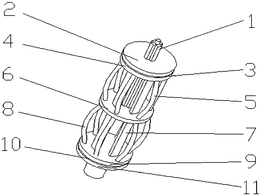 A tension-compression two-way wire rope vibration isolator