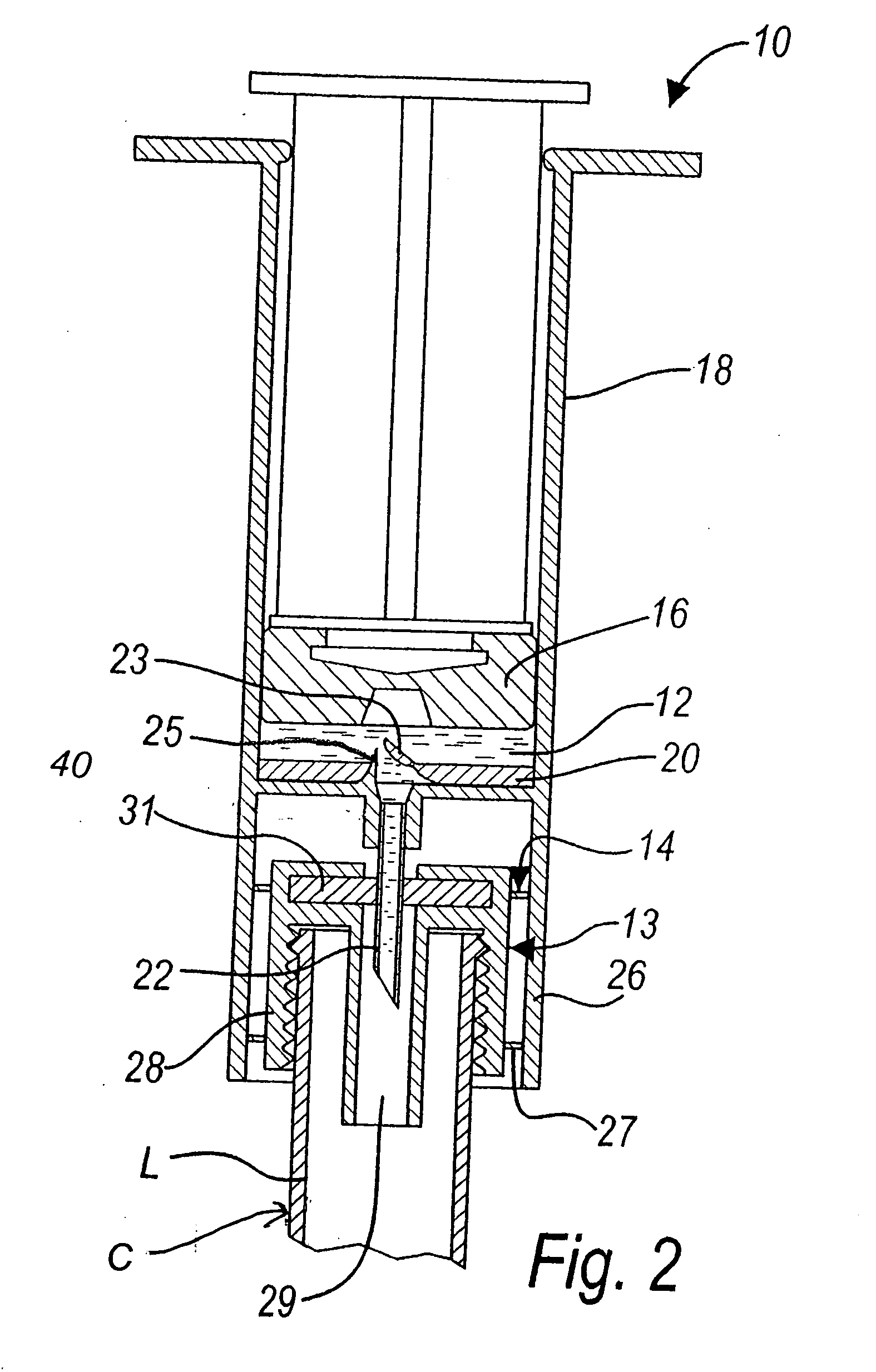 Syringe for sequential expression of different liquids and method of using same