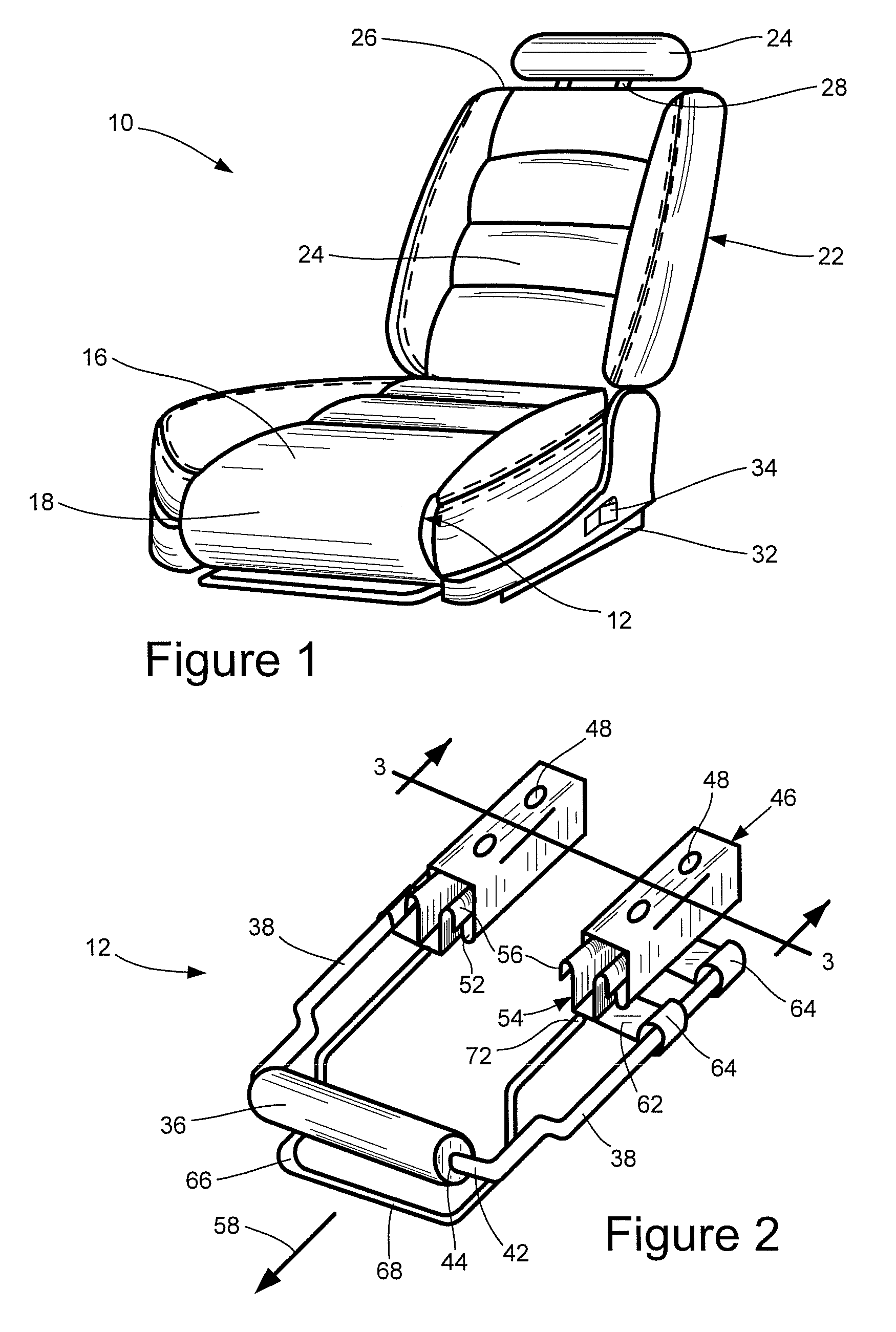 Vehicular seat with adjustable thigh support