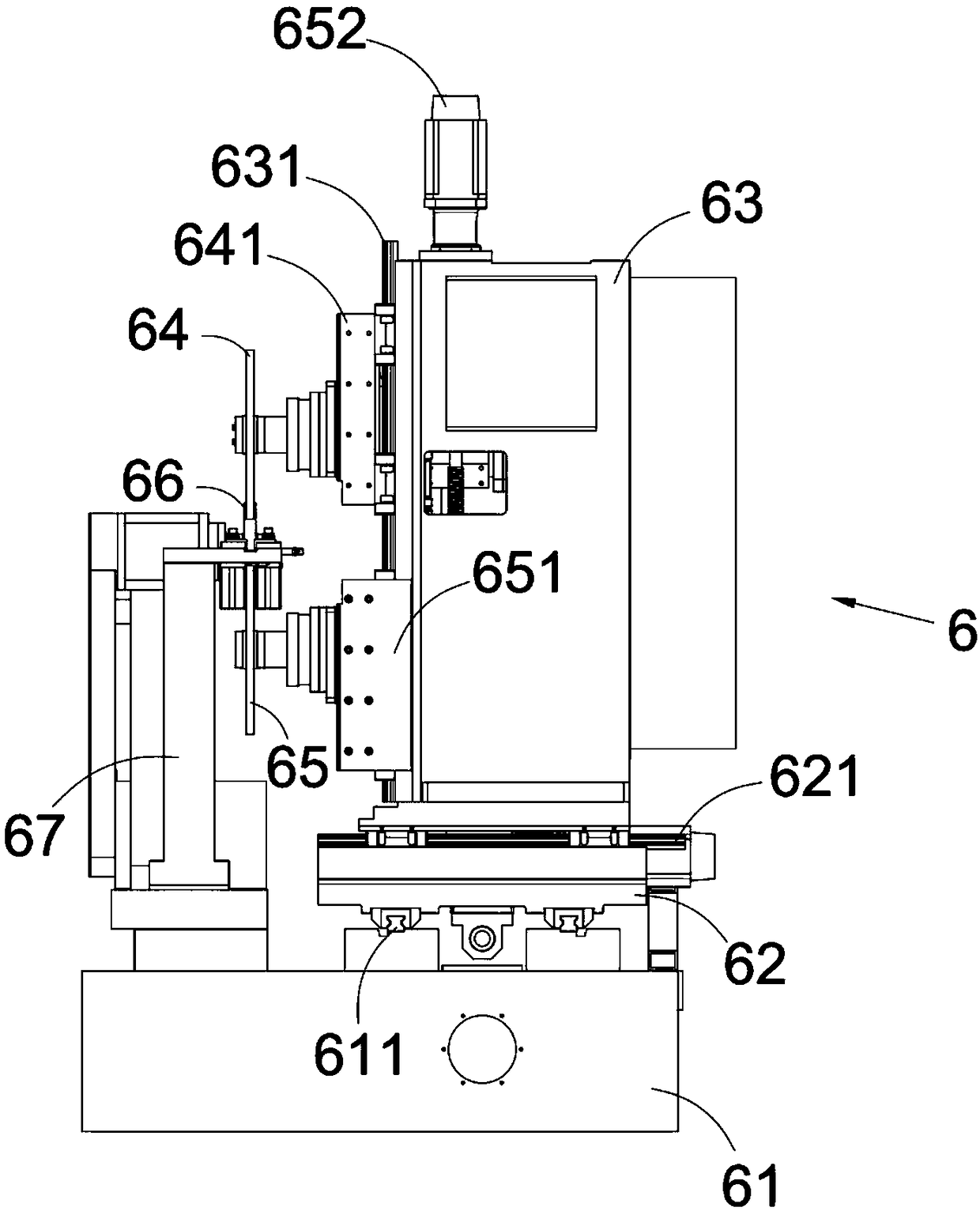 Polishing machine used for polishing upper and lower groove bodies