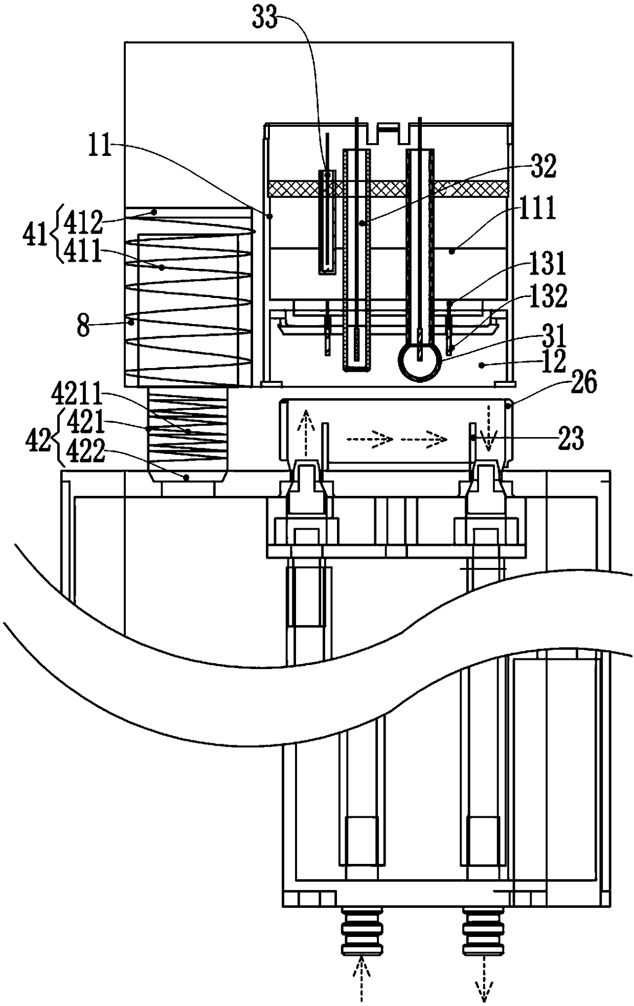 Detection structure for water purifier and control method of detection structure