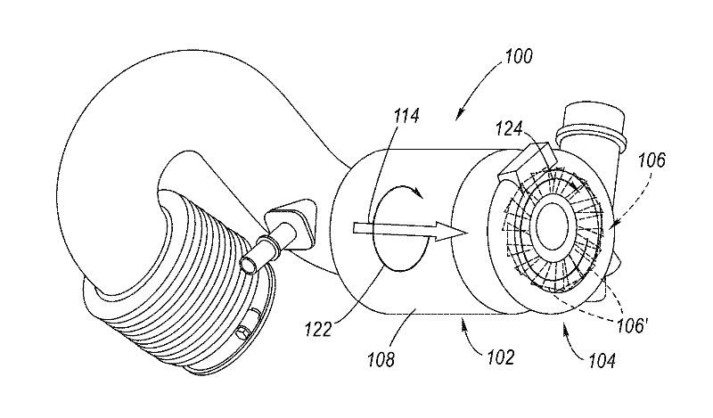 Intake system with airflow rotation and noise absorber for turbine applications