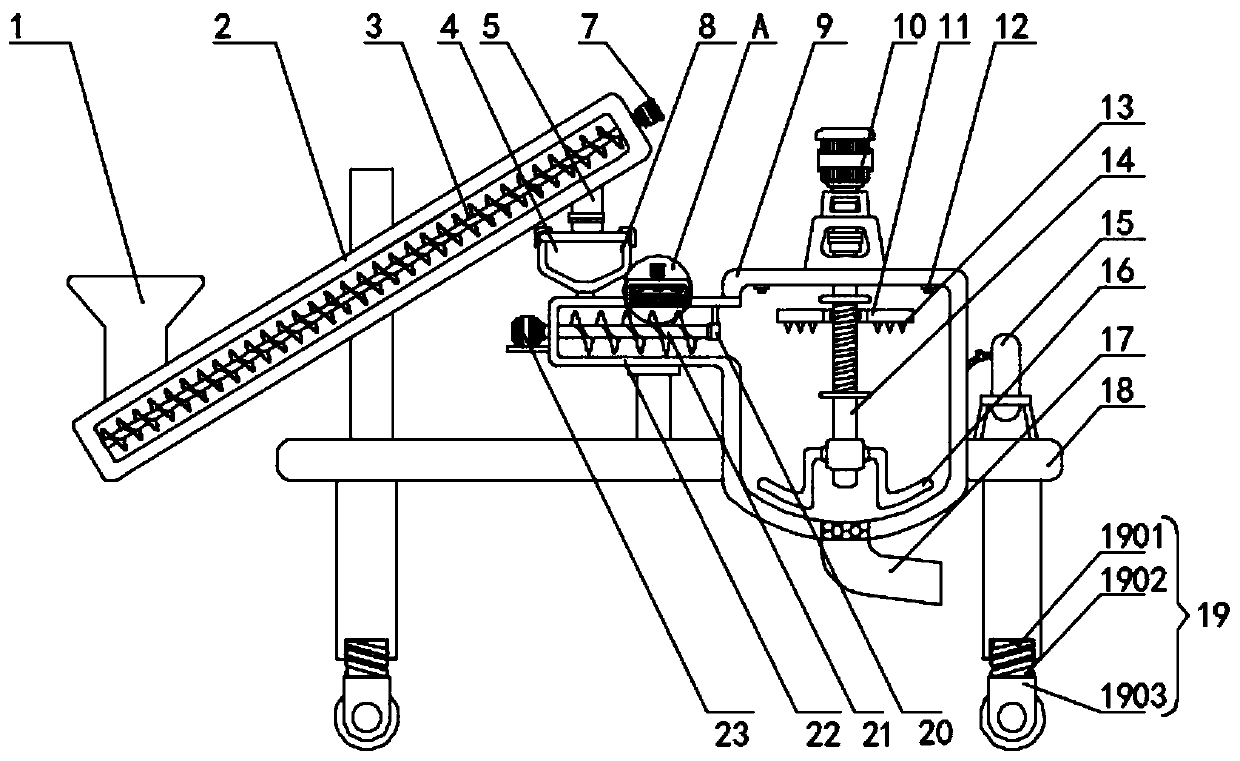 Tea oil production raw material smashing device