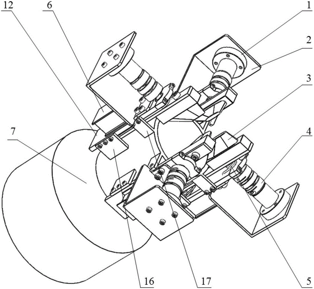 Jet-vane simple load simulation and testing device for thrust vector engine