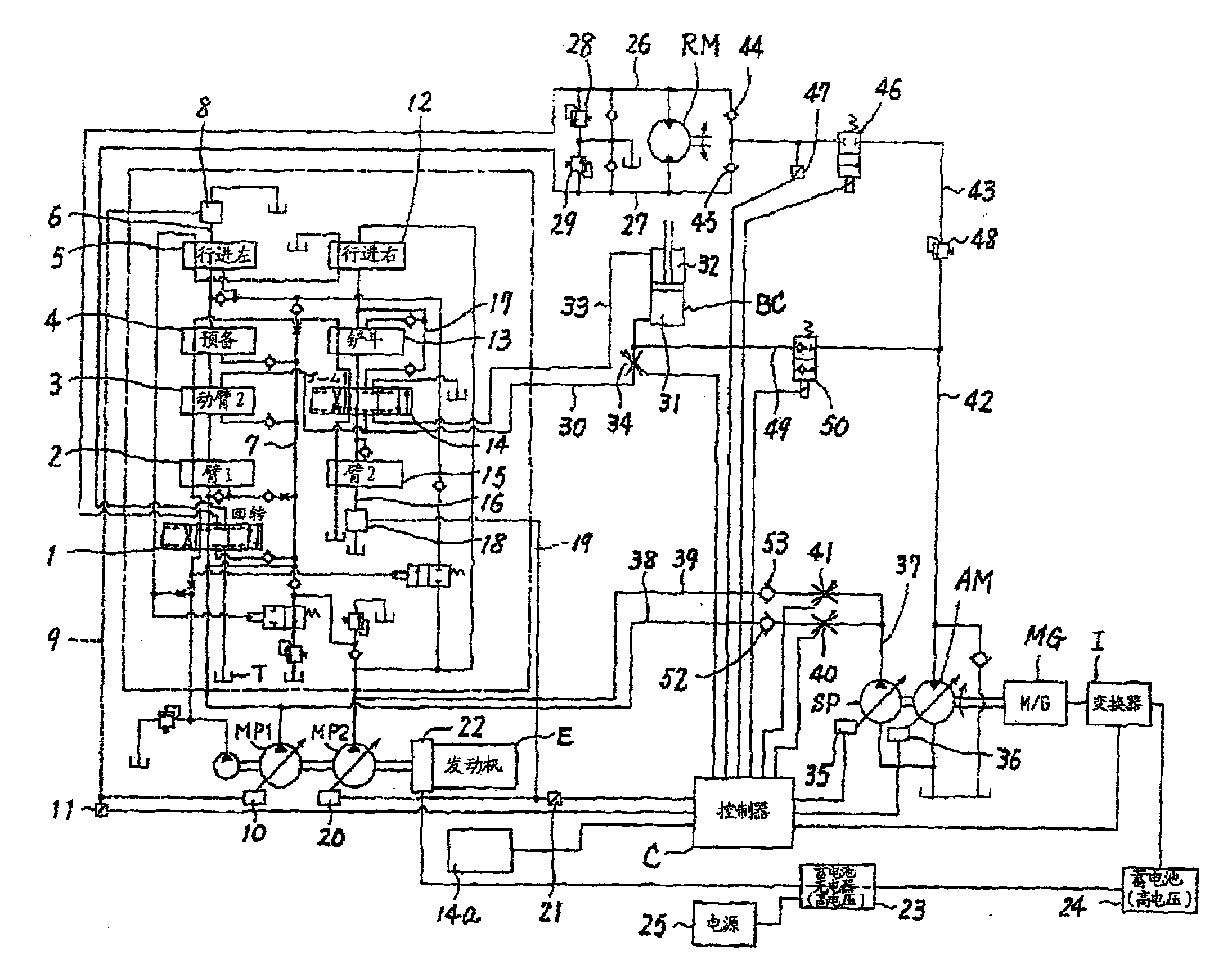 Controller of hybrid construction machine