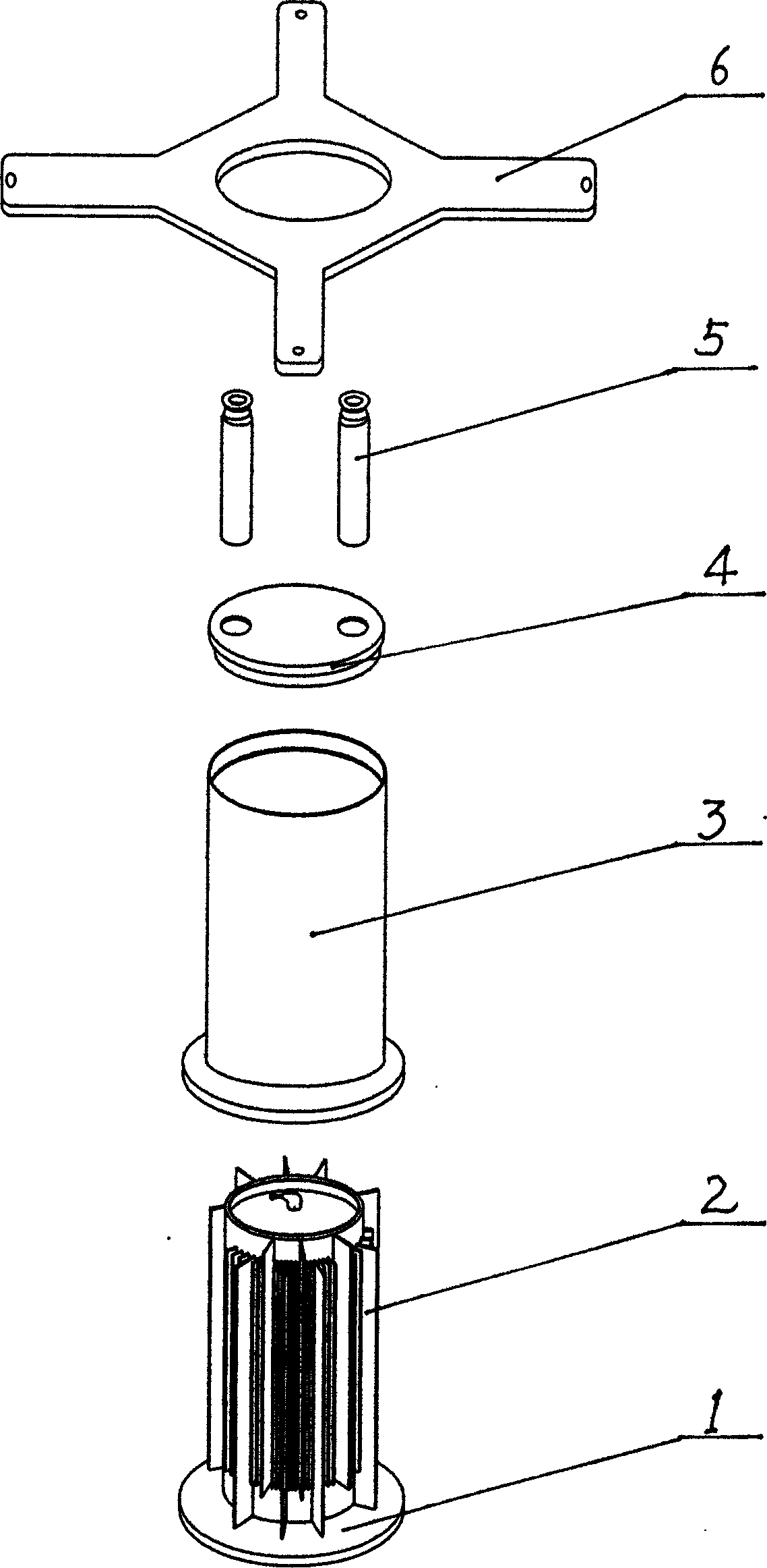 Liquid-cooled column-type heat tube radiator