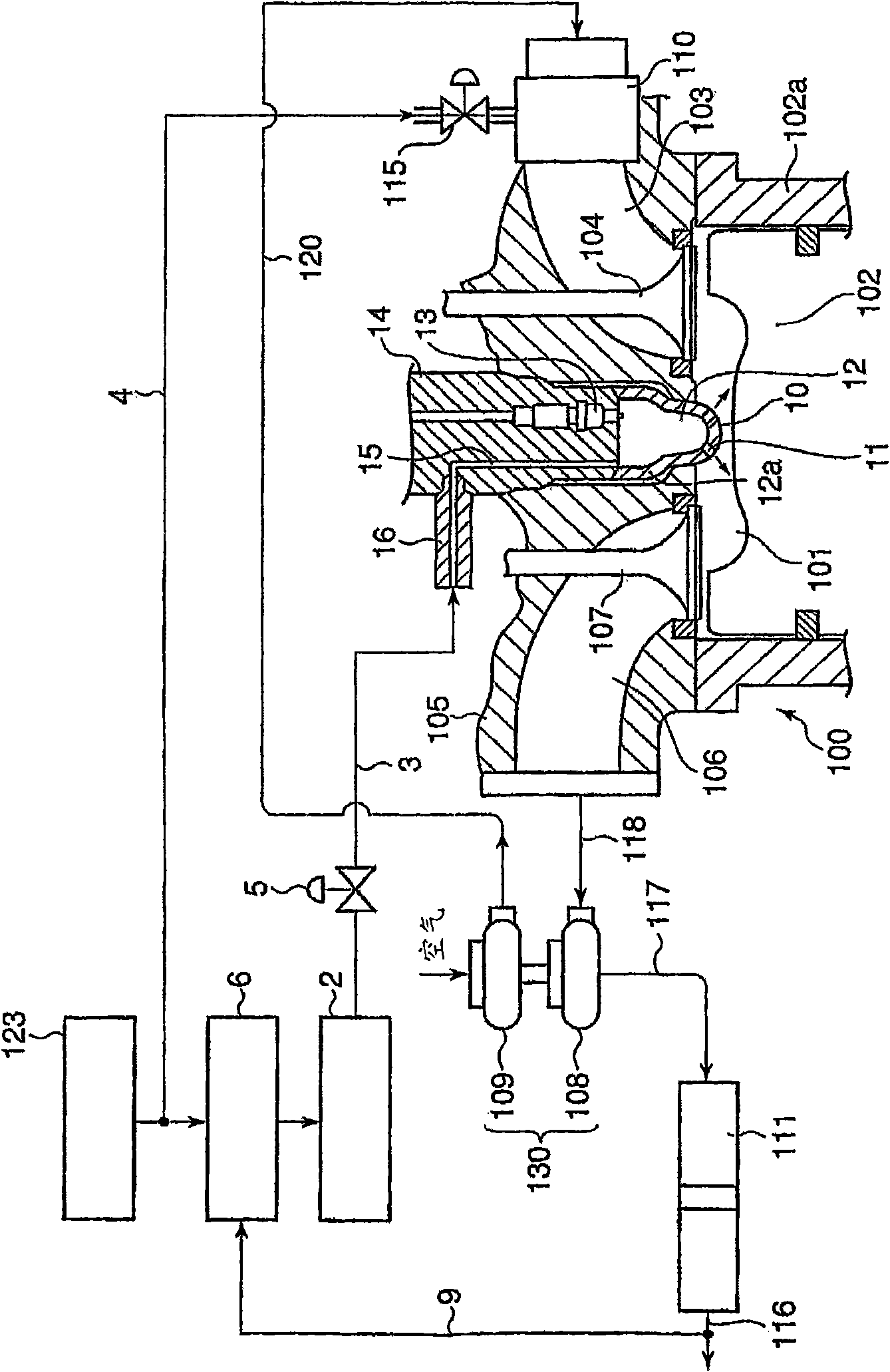 Gas engine using low calorie gas fuel