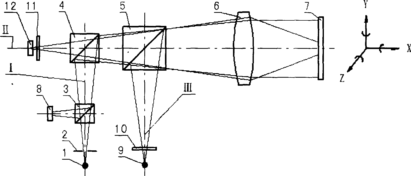 Auto-collimation interference measurement system for three dimensional angular distortion of object