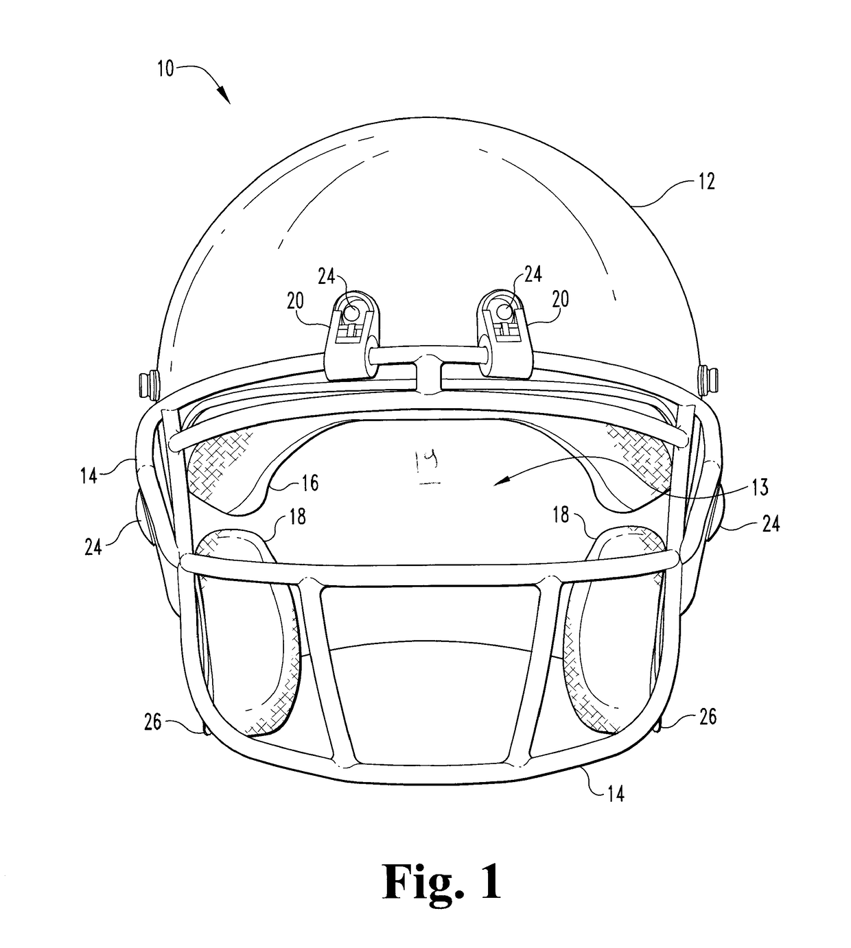 Football helmet having three energy absorbing layers