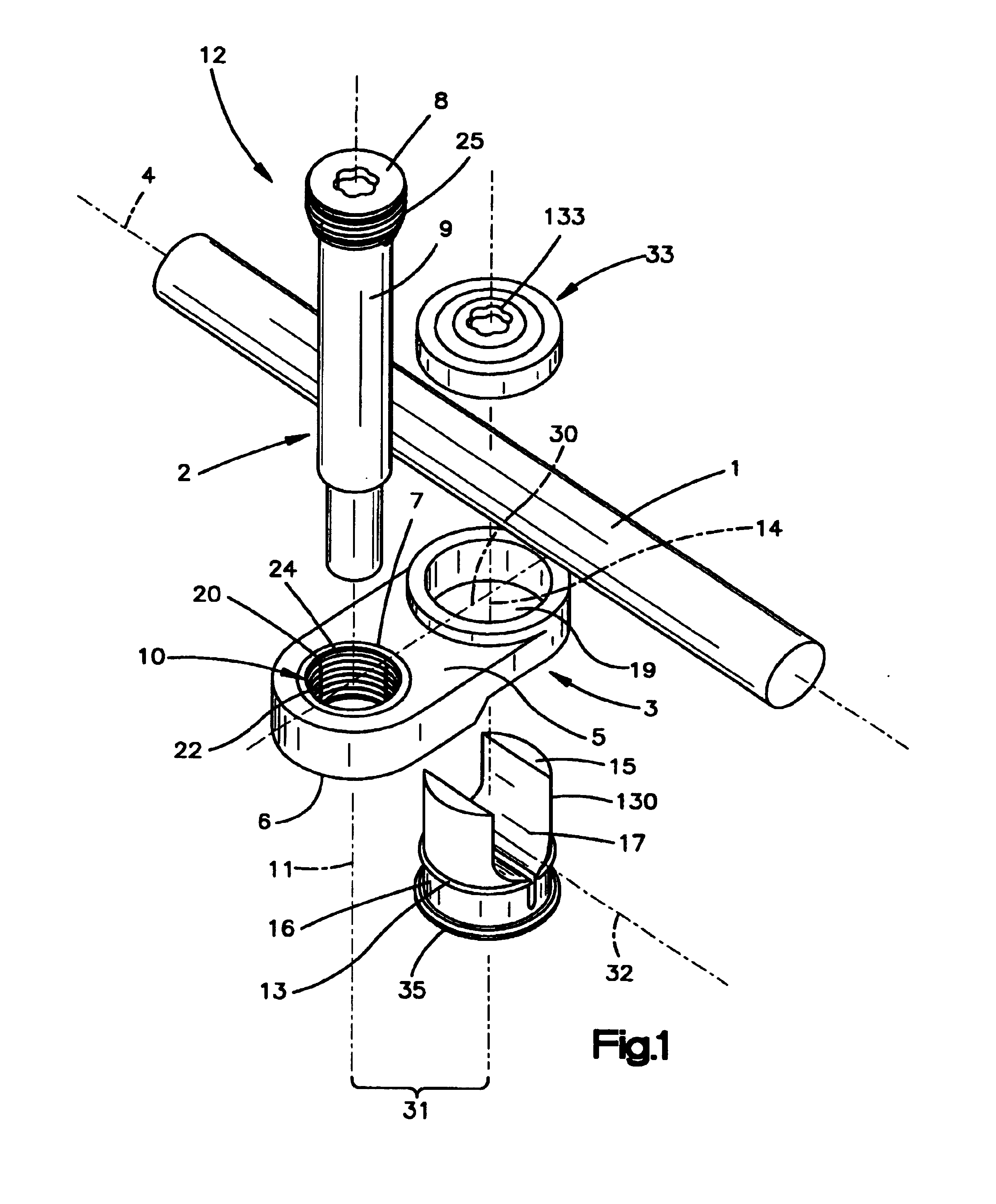 Apparatus for connecting a bone fastener to a longitudinal rod