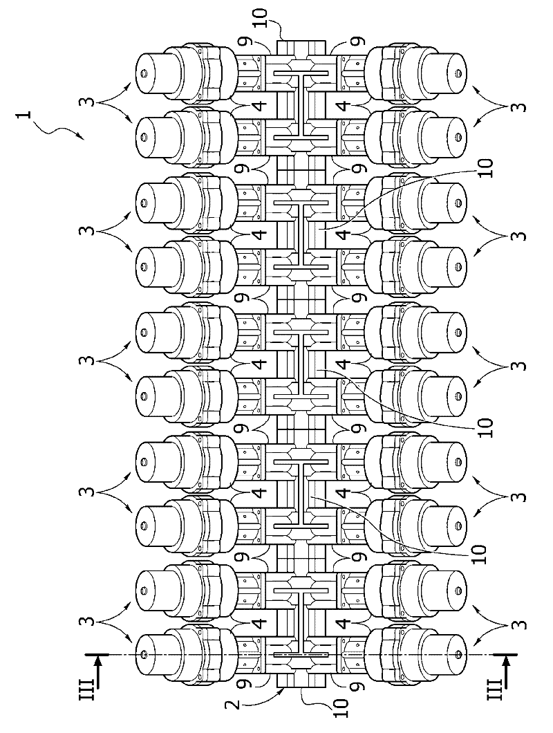 Valved assembly for metering plants of liquid products