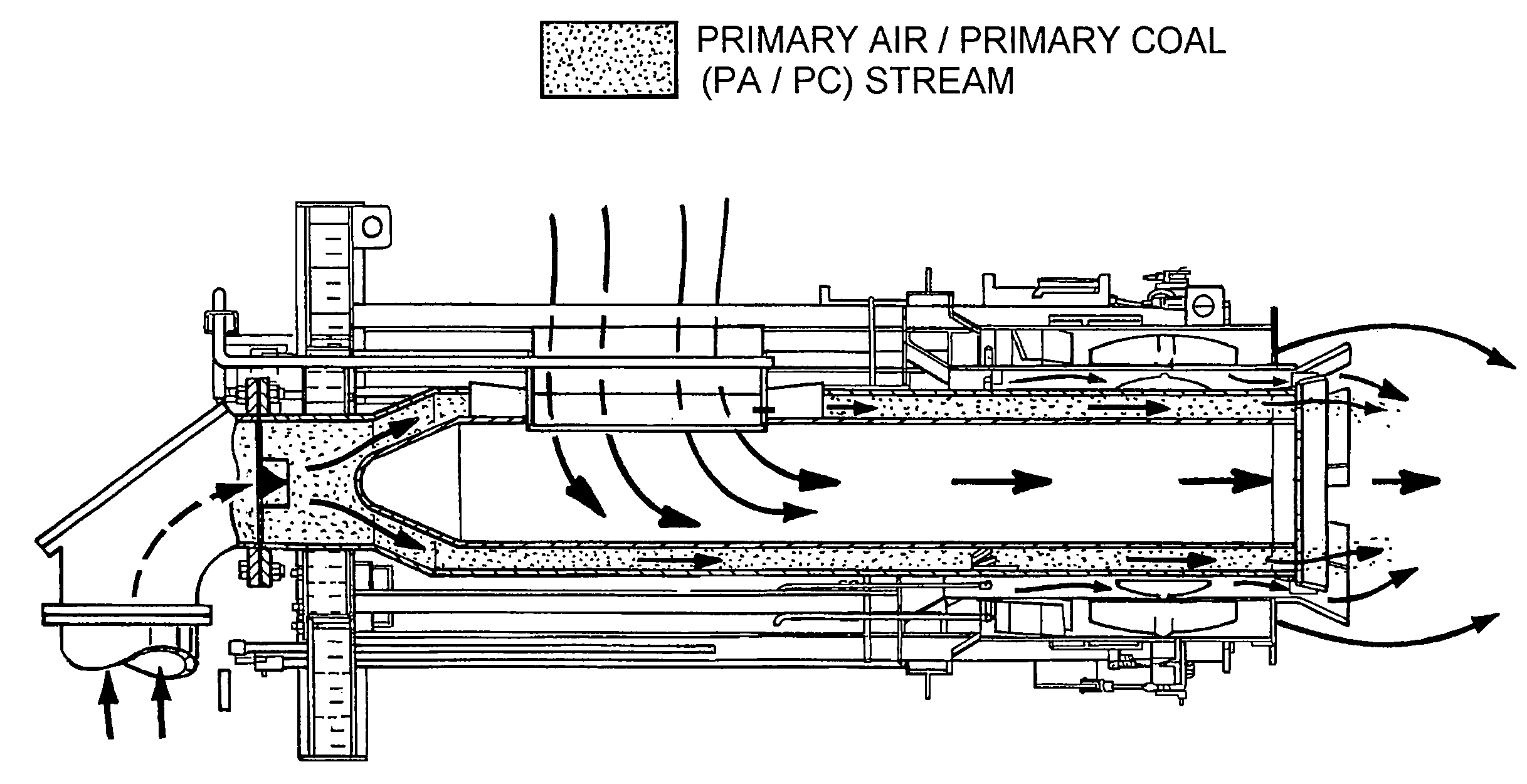 Burner with center air jet