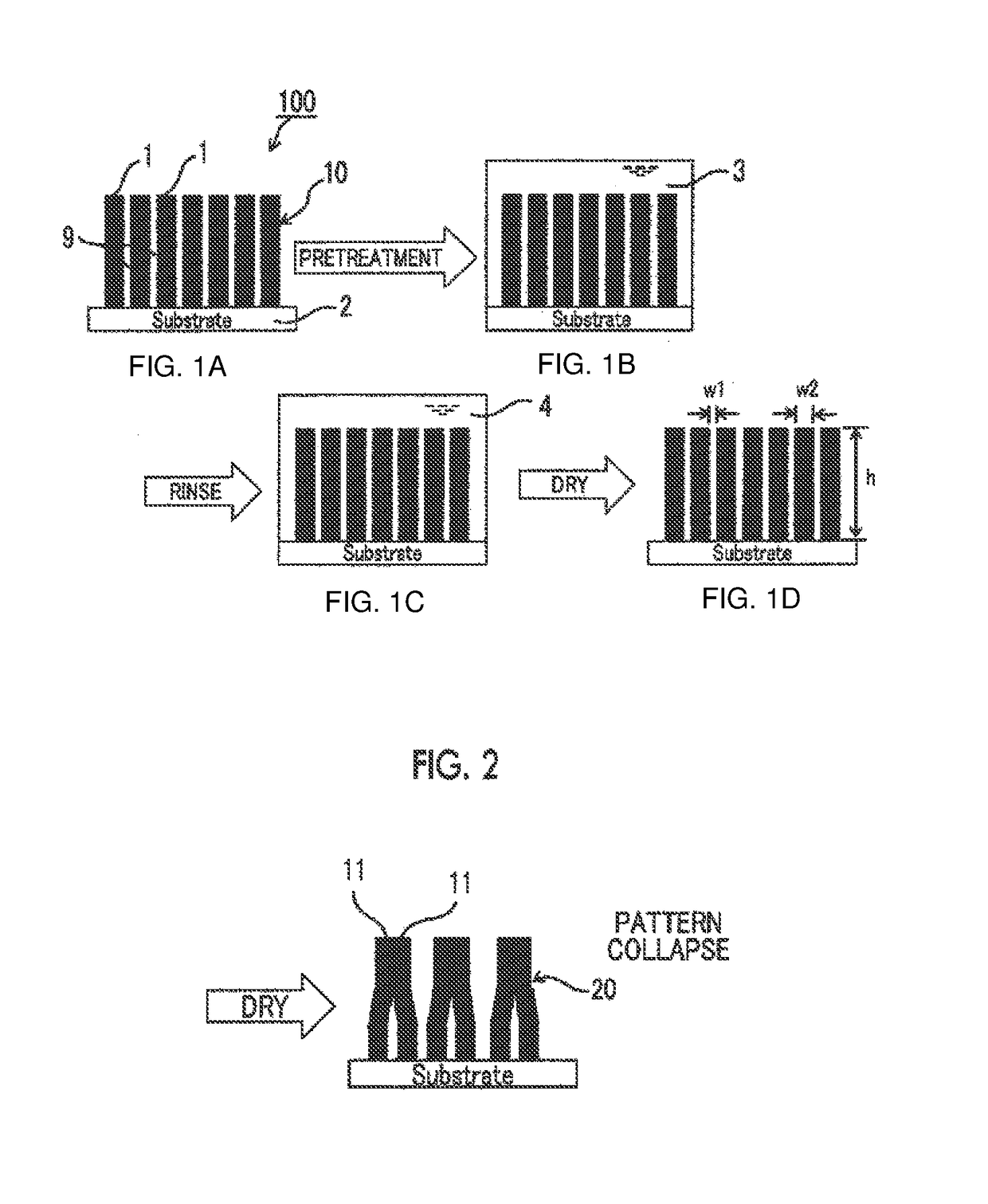 Pattern processing method, method for manufacturing semiconductor substrate product, and pretreatment liquid for pattern structure