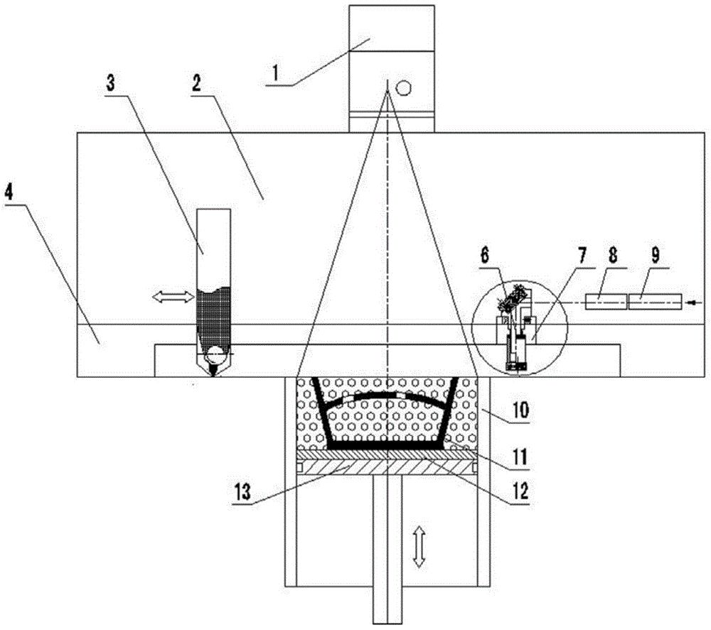 Composite system capable of realizing micro-zone melting and finish machining of metal powder