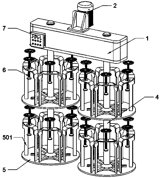 Multi-station hanging tool for automatic machining sand blasting equipment