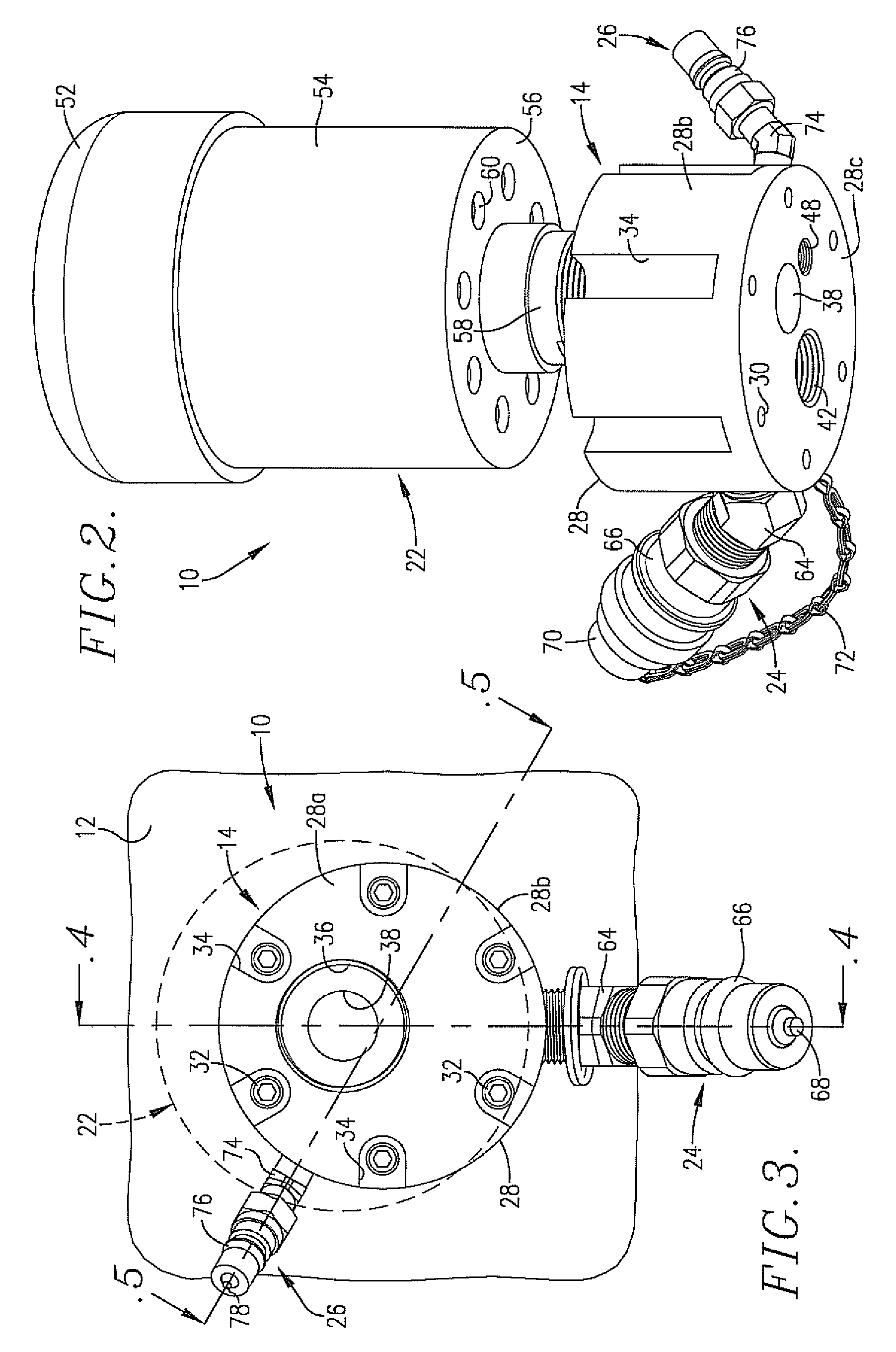 Breather-sampling-filler assembly for liquid reservoirs/systems