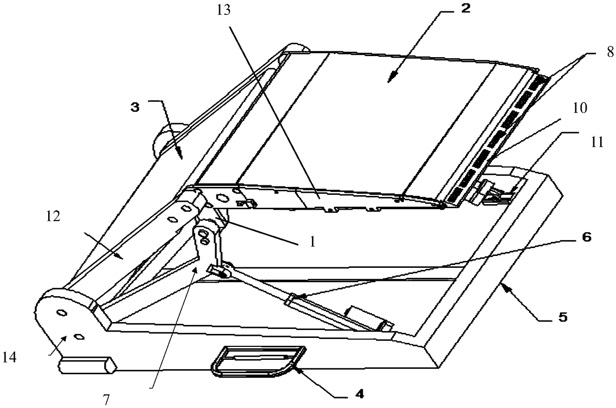 Aerial baggage storing and placing device