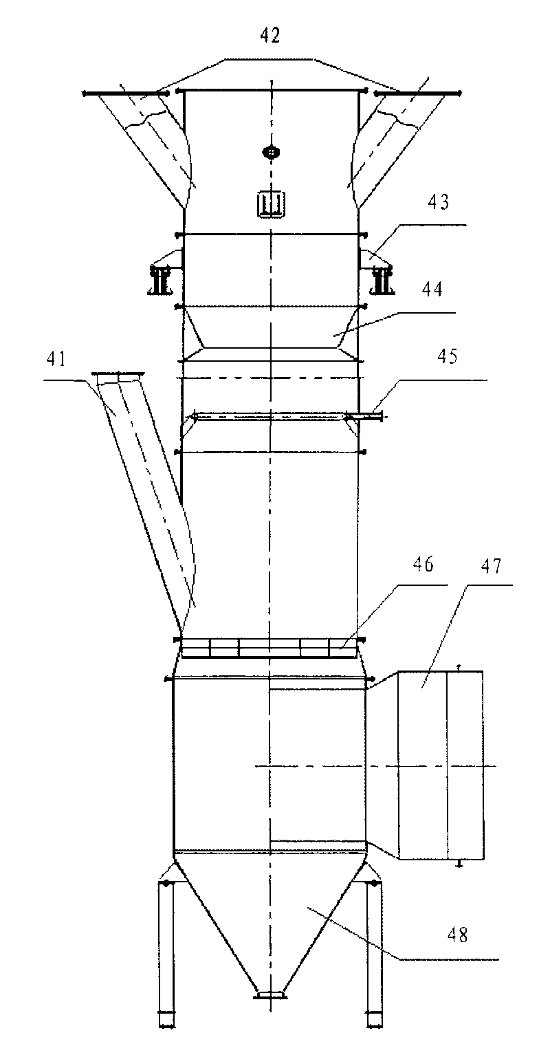 Smoke semi-closed circulating lignite straight pipe type airflow drying method