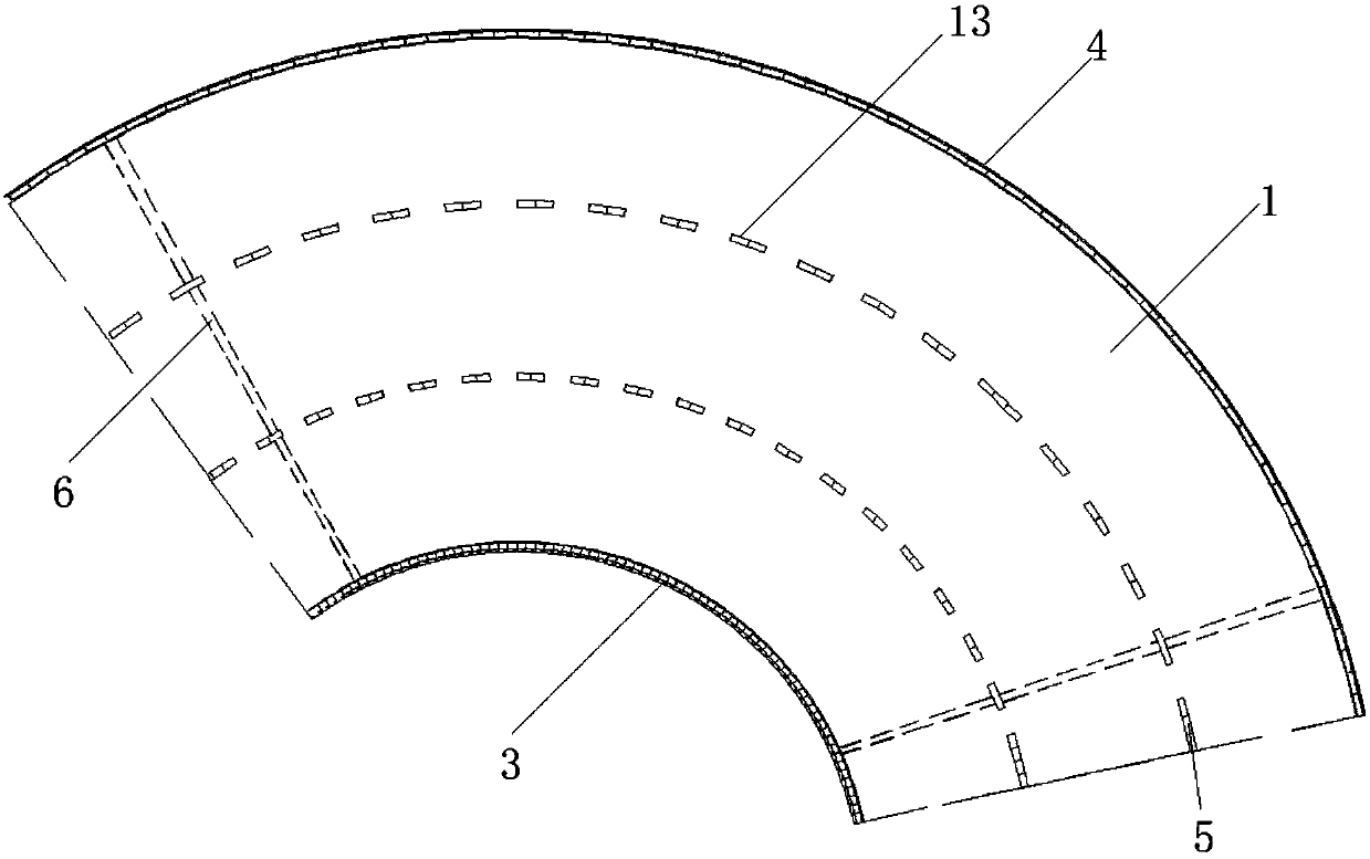 Welding method for large-curvature thick plate box type rotary steel ladder box body