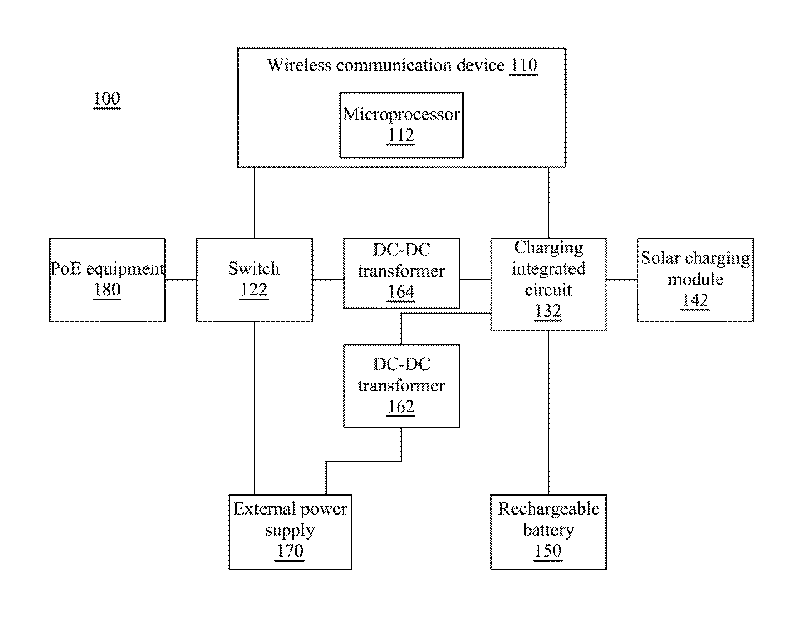 Power supply system of wireless communication device