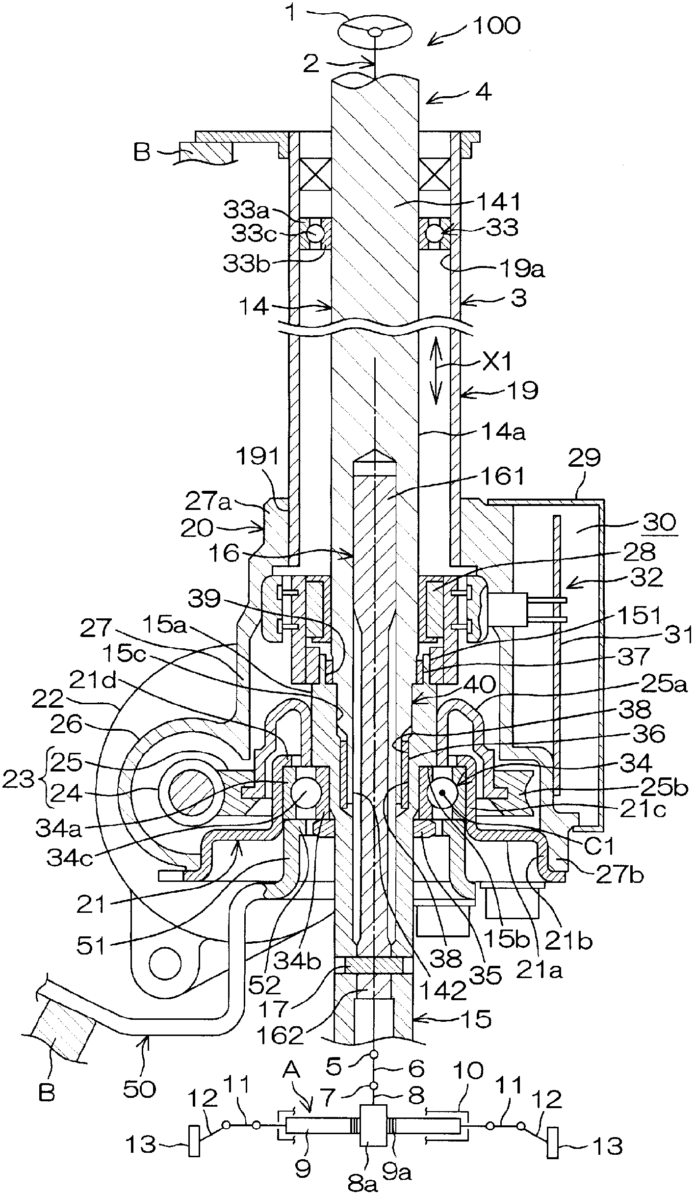 Steering device for vehicle