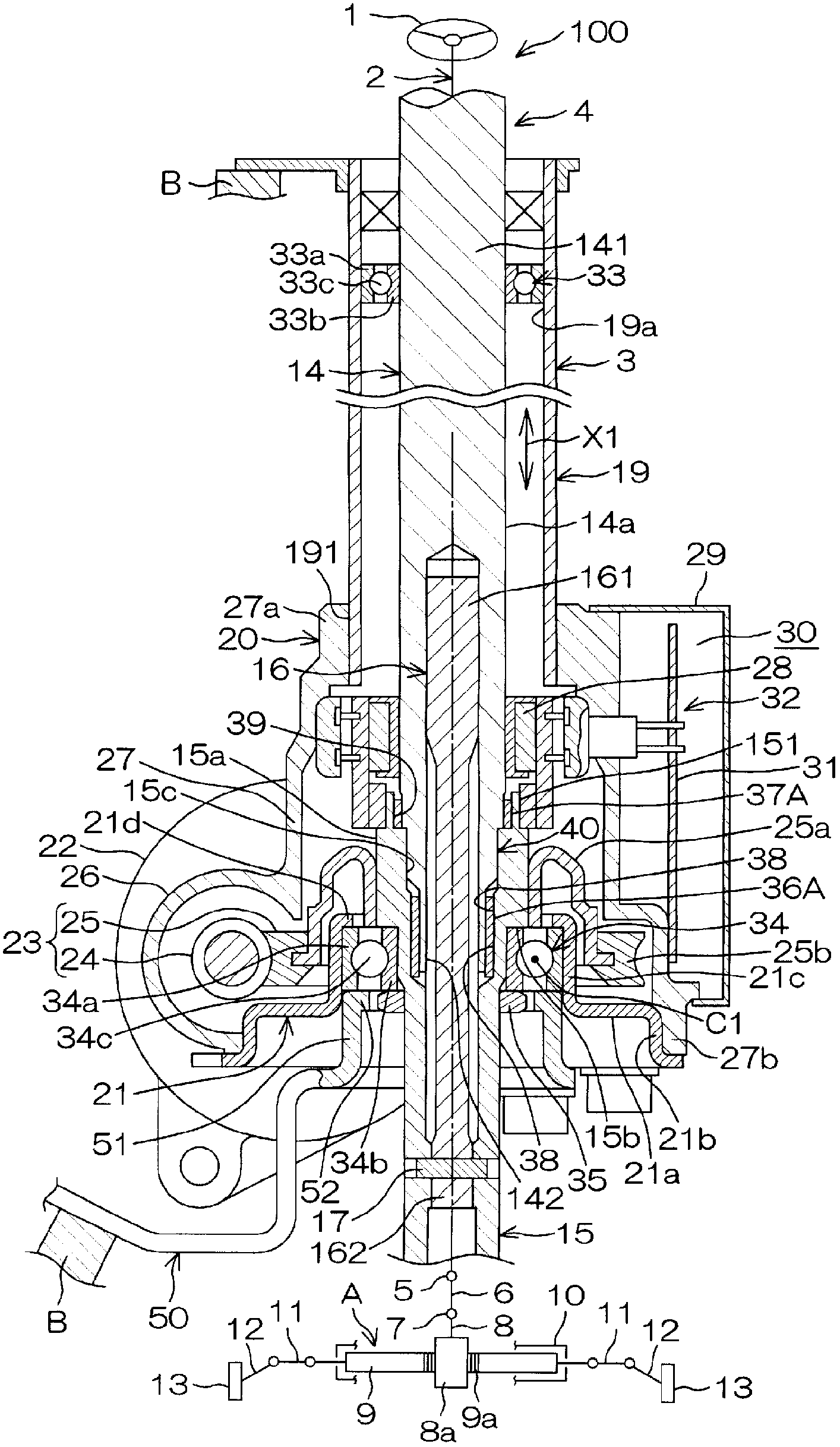 Steering device for vehicle