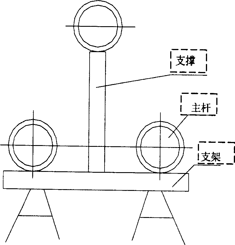 Inclined triangular pyramid truss type frame construction and method for making, mounting and measuring the same